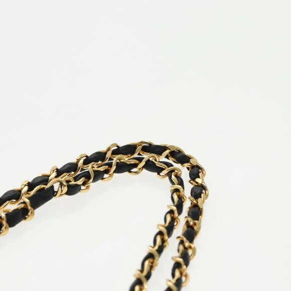 CHANEL Matelasse Chain Hand Bag Lamb Skin Black Gold CC Auth 95715AV - Picture 9 of 16